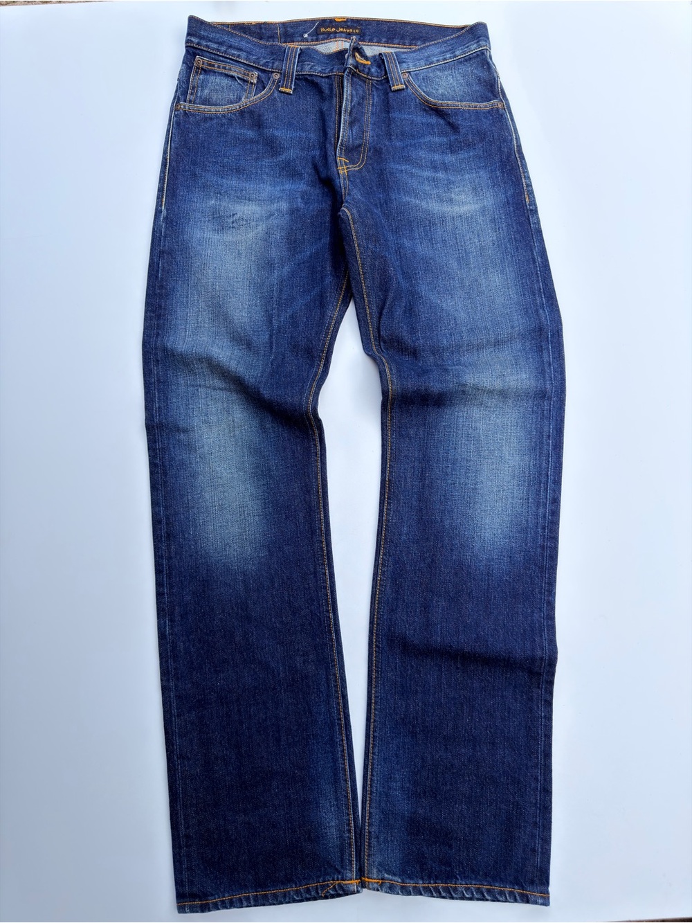 ⁠NWOT Nudie Jeans Co Italian Organic Indigo Blue Denim Jeans W32 L34